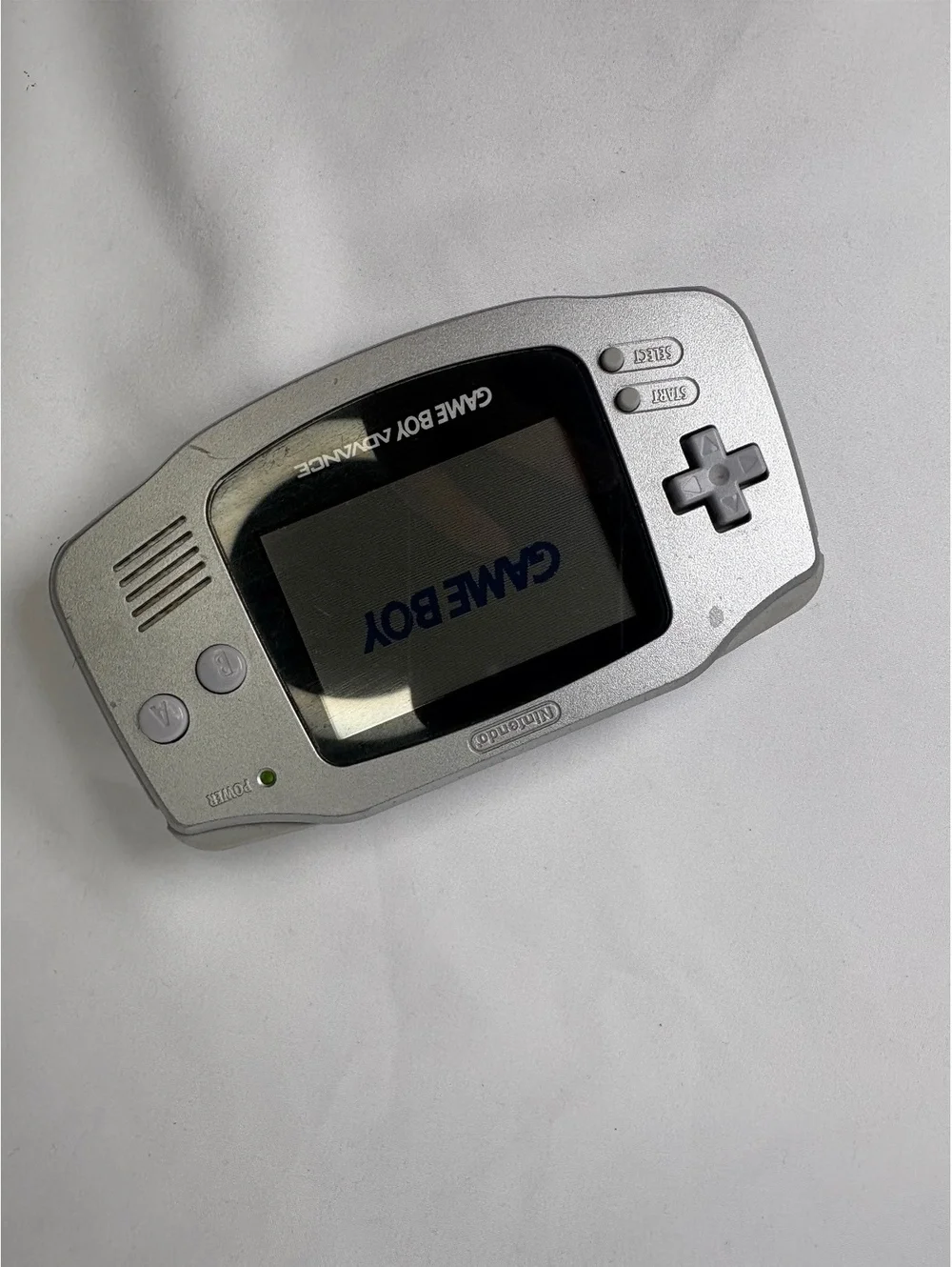 Nintendo Game Boy Advance AGB-001 Silver Console - Powers On - For Parts/Repair